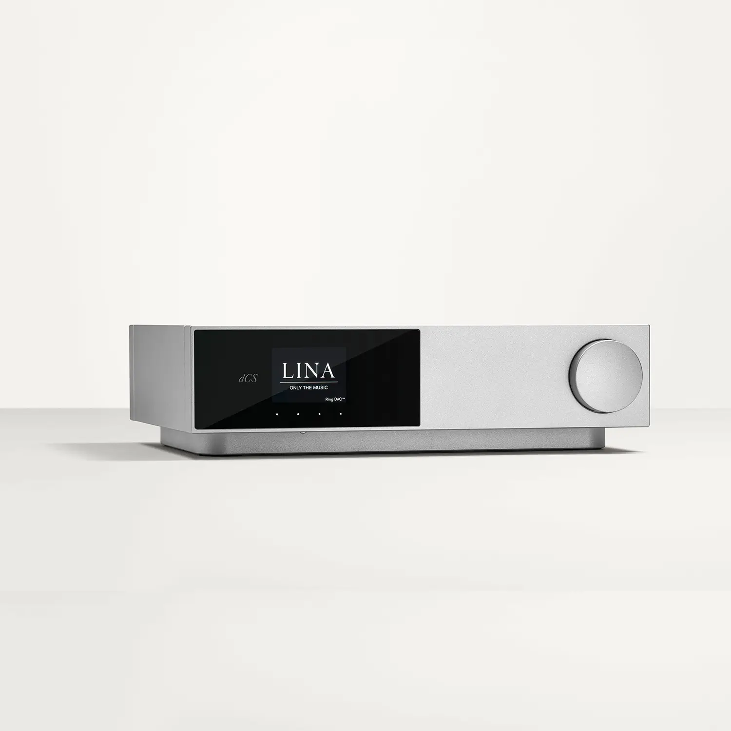dCS Lina DAC X, DAC réseau avec Ring DAC, sortie XLR, contrôle rotatif et télécommande IR pour une écoute haute fidélité.